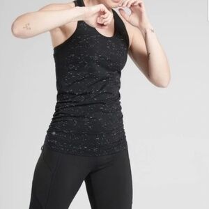 Athleta Speedlight Speckle Racerback Tank Top Black S